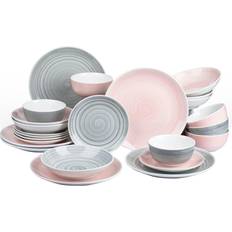 Porcelain Dinner Sets Waterside Spin Wash Dinner Set 24pcs