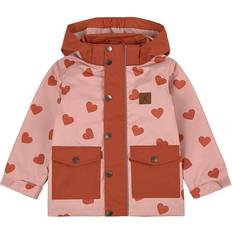 98 - Tyttö Tuulitakit Kuling Stockholm Heart Printed Shell Jacket - Woody Rose