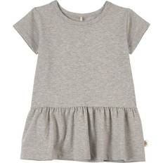 T-shirt With Ruffle - Gray Melange