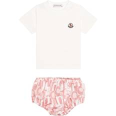 Moncler Enfant Baby Girls Logo T-Shirt Set - Pink/White