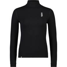 Leopardenmuster Basisschicht Mons Royale Cascade Merino Flex 200 Mock Neck Long Sleeve - Black