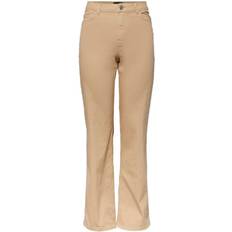 Beige Jeans Pieces Wide Leg Jeans - Irish Cream