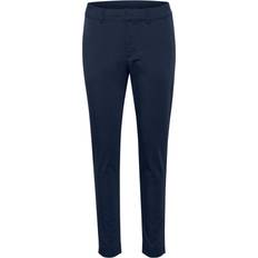 Kaffe Chinos Blå av 38% Polyester, 30% Bomull, 30% Viskos, 2% Elastan, för Dam