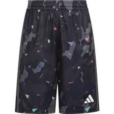 Adidas Boy's 8-20 Camo Print Shorts - Black/Multi Black (AH5667)