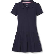 S Dresses Children's Clothing French Toast Girl's Short Sleeve Ruffle Pique Polo Dress - Navy