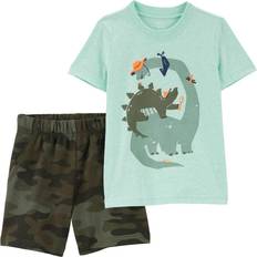 Carter's Toddler 2-Piece Dinosaur Snow Yarn Tee & Short Set