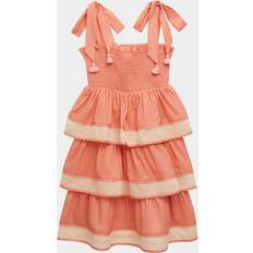 Tiggy Printed Tiered Cotton Dress - Pink