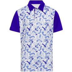 Adidas L Polo Shirts Adidas Camo-Printed Polo Shirt Lucid Blue Kids