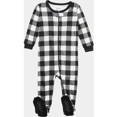 Green Nightwear Leveret Toddler Unisex Plaid Print Footie Pajamas Black 5T