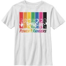 Fifth Sun Boy's Power Rangers Mighty Rainbow Colors Group Child T-Shirt White