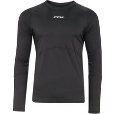 Svarte Superundertøy CCM Junior Long Sleeve Compression Grip Undershirt - Black