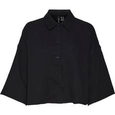 Vero Moda Tops Blouse Standard Fit Col Chemise 3/4 Court Noir