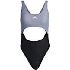 Silver - Women Swimsuits Adidas Colourblock Swimsuit - Womens