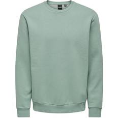 Herre - Sweatshirts - Turkis Sweatere Only & Sons Regular Fit O-Hals Sweatshirt - Gray/Chinois Green