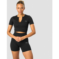 ICANIWILL Ribbed Define Seamless Cropped T-shirt-Black-XS