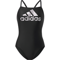 Adidas White Swimwear Adidas Badeanzug Big Logo - Schwarz