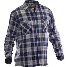 Gråa Skjortor Jobman FLANELLSKJORTA Navy/Grey