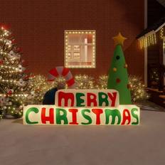 Kerstmis Opblaasbare Decoraties vidaXL Decoratie "Merry Christmas" met LED's opblaasbaar 197 cm