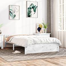 vidaXL Bedframe Massief Hout Wit 140x200 cm