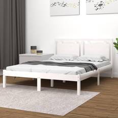 Super solid vidaXL Bed Frame White Solid Wood 180x200 cm Super King Size