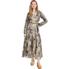 Veronica Beard Kadar Printed Linen Midi Dress - Multicoloured