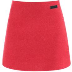 Ganni Wool Blend Mini Skirt - Red