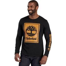 Timberland Men Clothing Timberland Long Sleeve Stack Logo Tee Black/Wheat Boot