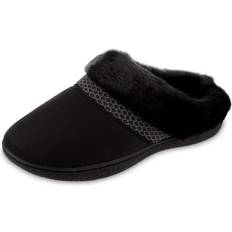 Isotoner Microsuede Mallory Hoodback Slipper - Black