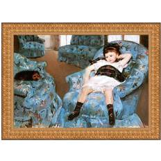 Chairs Design Toscano Design Toscano Little Girl a Blue Armchair, 1878 Mary Cassatt Oil Painting