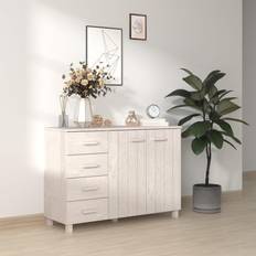 Mobili vidaXL Credenza Hamar Bianca 113x40x80 cm In Legno Massello di Pino Madia