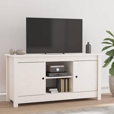 vidaXL White Solid Pine Meuble TV 103x52cm