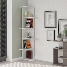 LOTO LIVING Muebles LOTO LIVING Esquina 6 Estantes Blanco H141 cm Estantería de libros