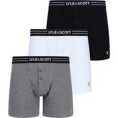 Lyle & Scott Men's Underwear Lyle & Scott Lewis Pack Men's Button Fly Trunks Grey/White/Black