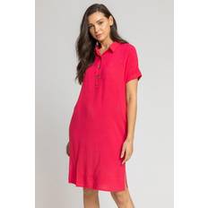 Red - Shirt Dress Dresses Roman Pocket Detail Button Shirt Dress