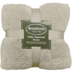 Brentfords Teddy Fleece Large Blankets White