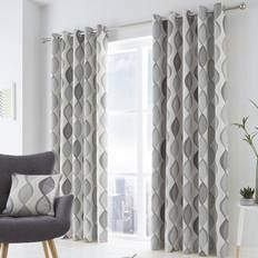 Grey Curtains Fusion Lennox Lined Eyelet