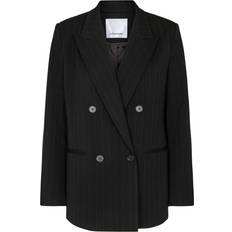Co'Couture Dame Blazere Co'Couture Wide pinstripe oversize blazer black