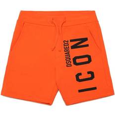 Boys Icon Logo Cotton Shorts Orange 4Y