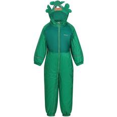 Regenoveralls Regatta Childrens Kids Mudplay III Dinosaur Waterproof Puddle Suit - 12-18