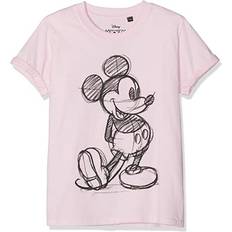 Disney Girl's Mickey Mouse Sketch T-Shirt Light (Shade)/Pink/Light Pink