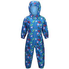 Blå Regndresser Regatta Girl's Childrens/Kids Pobble Peppa Pig Dinosaur Waterproof Puddle Suit Blue/Imperial Blue