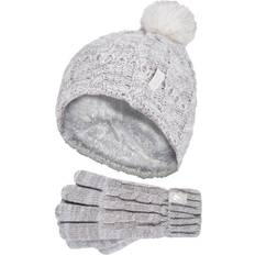 Girl's Glacier Peak Hat & Gloves - Oatmeal Twist