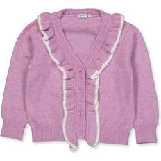 Pink Trøjer Name It Flæse Cardigan Nelly Smoky Grape