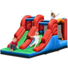 Plastic Jumping Toys Costway 3-in-1 Dual Slides Jumping Castle Bouncer without Blower