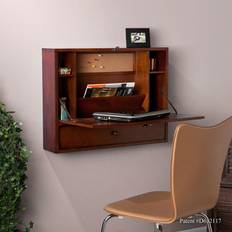Laptop Stands Southern Enterprises Wall-Mount Laptop Desk Brown Mahogany