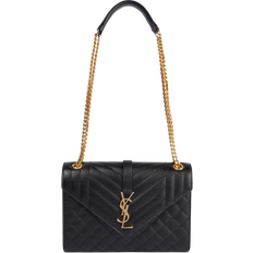 Medium Quilted Grain De Poudre Embossed Leather Bag - Black