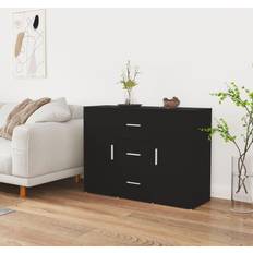 Nero Madie vidaXL Credenza Nera 91 x 29.5 x 65 cm In Legno Multistrato Madia