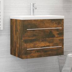 Wood Vanity Units for Single Basins vidaXL Sink Cabinet Smoked