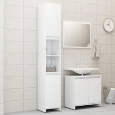 Arredamenti Bagno Basic Home Mobili da Bagno 3 pz Bianco Lucido in Truciolato