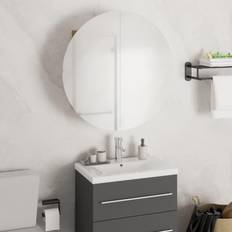 Armoires de Toilette avec Miroir vidaXL Armoire De Salle De Bain Miroir Rond Et LED Noir 47x47x17.5 cm